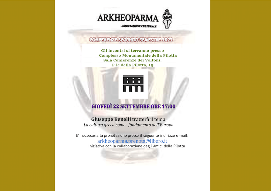 Conferenza “La cultura greca come fondamento dell’Europa” a cura di Giuseppe Benelli